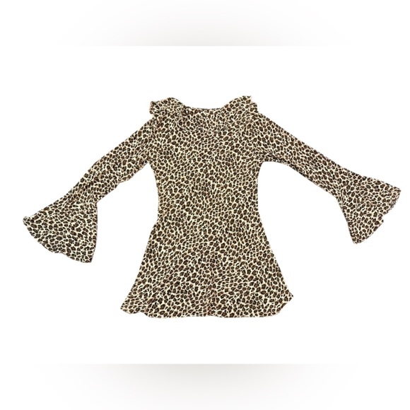 Y2K Victoria’s Secret Leopard Print Bell Sleeve Chiffon Sheer Dress Size Small - Picture 6 of 10